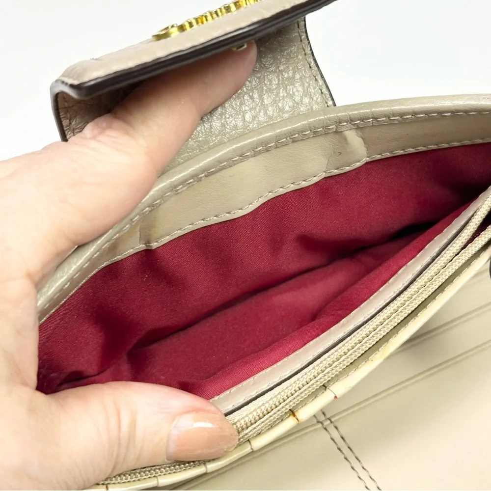 Coach Signature Logo Wallet “ Madison “ Pink & Cranberry